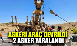 Askeri araç devrildi, 2 asker yaralandı