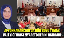 Afyonkarahisar Valisi Yiğitbaşı makamında ziyaretçilerini ağırladı