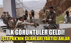 İlk görüntüler geldi! İşte PKK'nın silahları yaktığı anlar