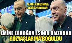 Tarihi konuşmaya damga vuran an! Emine Erdoğan eşinin omzunda gözyaşlarına boğuldu