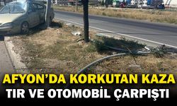 Tır ve otomobil çarpıştı, 1 kişi yaralandı