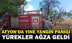 Sandıklı'da çıkan ot yangını paniğe neden oldu