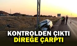 Afyonkarahisar’da Otomobil Direğe Çarptı: 3 Yaralı