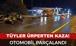 Afyonkarahisar’da Kaza Yapan Otomobil Parçalandı