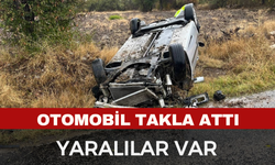 Afyonkarahisar'da takla atan otomobilde 3 kişi yaralandı