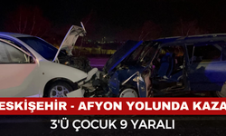 Eskişehir-Afyonkarahisar karayolunda iki araç kafa kafaya çarpıştı
