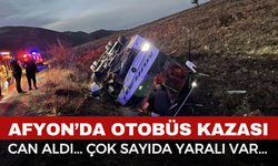 Afyon'da Feci Kaza! Yolcu Otobüsü Devrildi