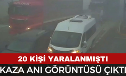 20 kişinin yaralandığı kaza anı kamerada