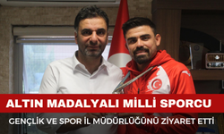 Altın Madalyalı Milli Sporcudan İl Müdürlüğü'nü ziyaret