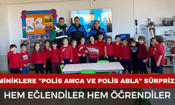 Afyon'da Miniklere "Polis Amca ve Polis Abla" Sürprizi