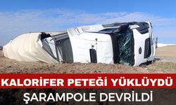 Kalorifer Peteği Yüklü Tır Devrildi