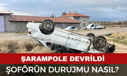 Afyonkarahisar’da Otomobil Şarampole Devrildi