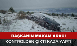 Başkanın Makam Aracı Kontrolden Çıktı Kaza Yaptı