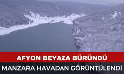 Afyonkarahisar’da kış manzarası havadan görüntülendi