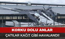 Şiddetli rüzgar işyerinin çatısını ucurdu