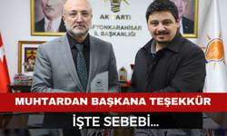 Afyon'da Mahalle Muhtarından Başkan Şahin Teşekkür Plaketi