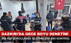 Dazkırı’da Gece Boyu Denetim! 356 Kişi Sorgulandı, İşletmelere Sıkı Kontrol