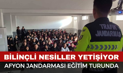 Afyon Jandarmasından Miniklere Trafik Dersi