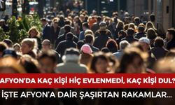 Afyon’da medeni durum tablosu açıklandı: Boşanan, dul ve hiç evlenmeyenlerin sayısı belli oldu