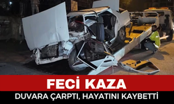 Feci Kaza! Kontrolden Çıkan Otomobil Duvara Çarptı