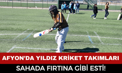 Afyon'da Kriket Yıldız Takımları Sahada Rüzgar Gibi Esti