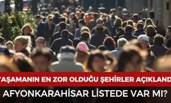 Türkiye'de yaşamanın en zor olduğu şehirler açıklandı: Afyonkarahisar listede var mı?