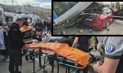 Otobüs otomobilin üzerine devrildi: Çok sayıda yaralı var!