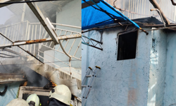 Afyonkarahisar’da korkutan yangın! Bitişik evler tehlikeyi büyüttü