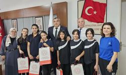 Türkiye finallerinden dereceyle dönen öğrencilerden Müdür Sünnetçi'ye ziyaret