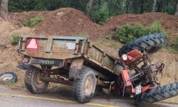 Yağmur felaket getirdi, şarampole devrilen traktör sürücüsü yaşamını yitirdi