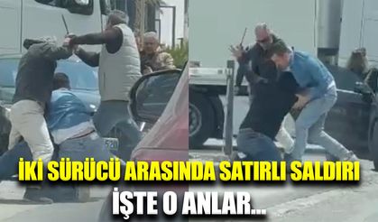 Trafikte satırlı kavga kameralara yansıdı
