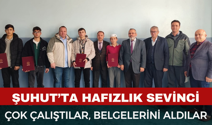Şuhut’ta hafızlık icazet sevinci