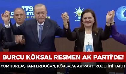 Cumhurbaşkanı Erdoğan, Burcu Köksal’a AK Parti rozetini taktı