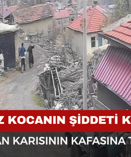 Vicdansız kocanın karısını darp ettiği anlar kamerada