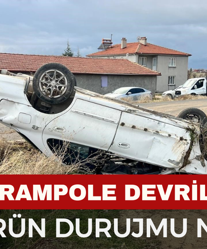 Afyonkarahisar’da Otomobil Şarampole Devrildi