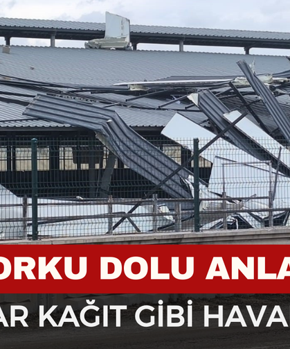 Şiddetli rüzgar işyerinin çatısını ucurdu