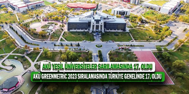 Akü Greenmetric 2023 Sıralamasında Türkiye Genelinde 17. Oldu
