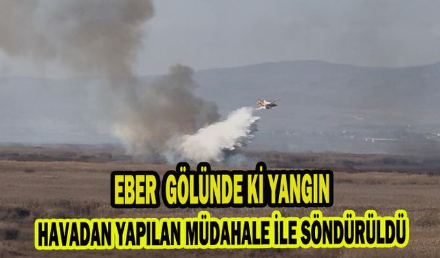 Eber Gölü’ndeki yangın havadan yapılan müdahaleyle söndürüldü