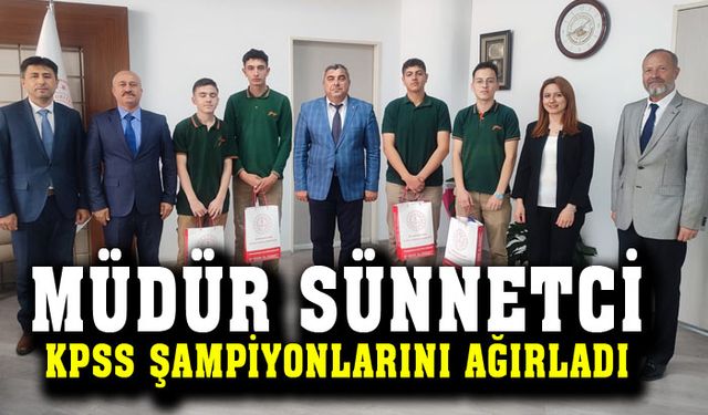 Müdür Sünnetci, şampiyonları ağırladı