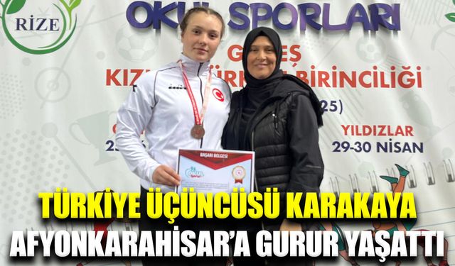 Afyonkarahisar’ın gururu Mediha Nur Karakaya Türkiye üçüncüsü oldu