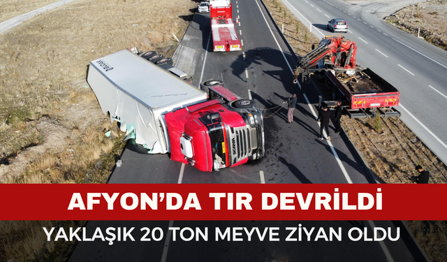 Tır Devrildi: Yaklaşık 20 Ton Meyve Ziyan Oldu
