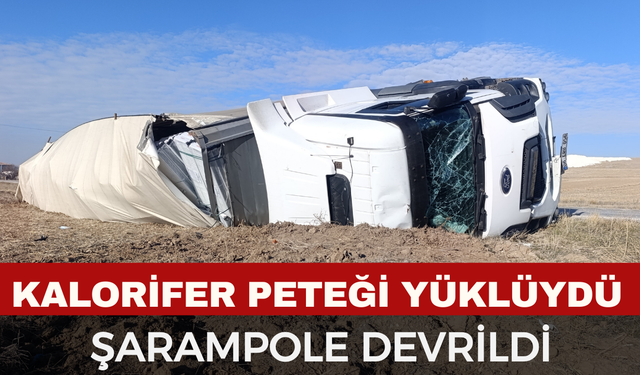 Kalorifer Peteği Yüklü Tır Devrildi