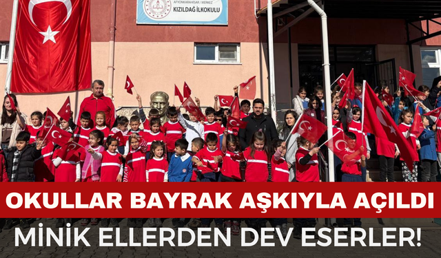 Kızıldağ İlkokulu’nda Ay-Yıldız Gururu: Öğrenciler Bayrak Sevgisini Sanatla İşledi