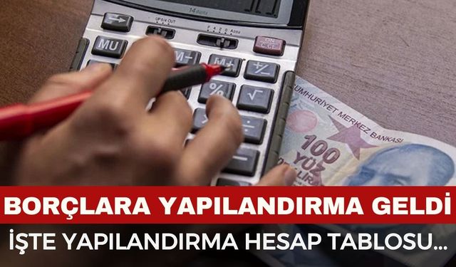 Borçlara yapılandırma geldi: İşte yapılandırma hesaplama tablosu…