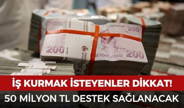 Kendi işini kurana 50 milyon TL destek!