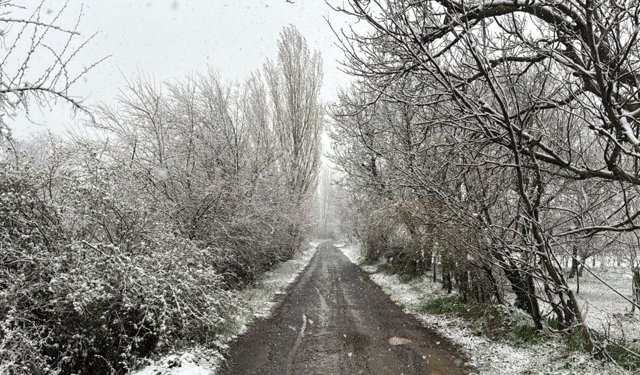 Afyonkarahisar'da Kış Geri Döndü: Lapa Lapa Kar Yağışı İlçeyi Beyaza Bürüdü!