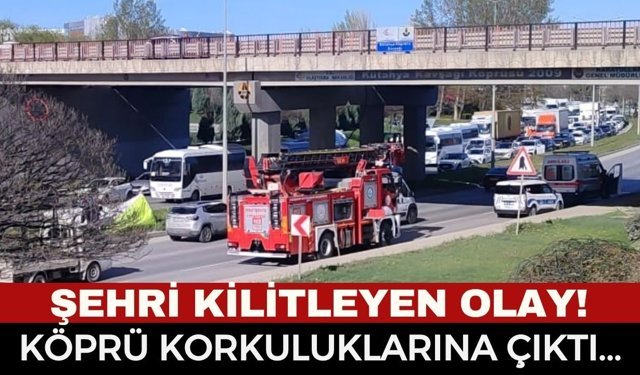 Eskişehir’de Korku Dolu Dakikalar! Köprüde Hareketli Anlar: Trafik Tamamen Durdu, Ekipler Seferber Oldu!
