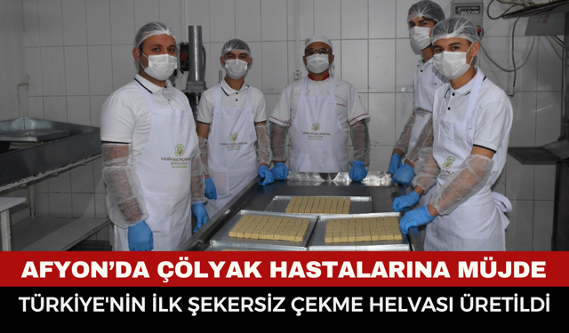 Çölyak hastalarına müjde: Türkiye'nin ilk şekersiz çekme helvası Afyonkarahisar'da üretildi