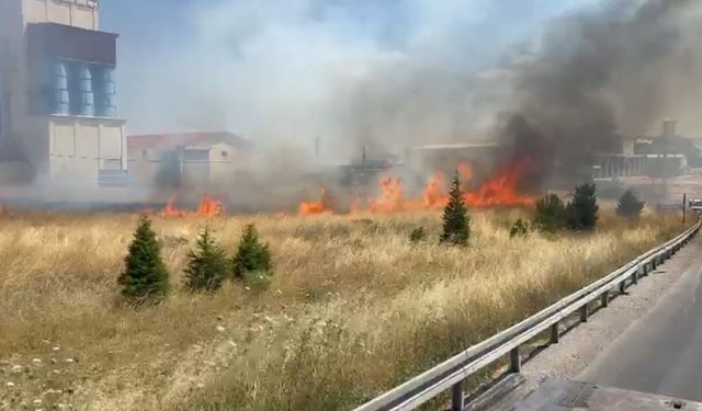 Afyonkarahisar’da korkutan yangın: Yoğun duman karayolunu kapladı!