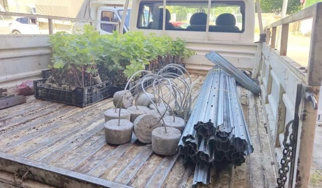 Dinar’da bağcılık projesi kapsamında üreticilere fidan ve ekipman desteği başladı